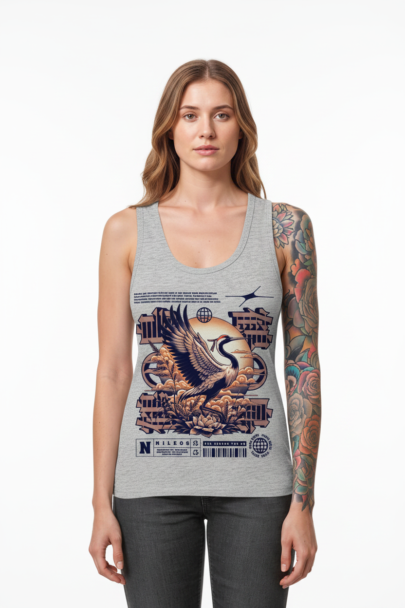 CRANE FINAL - Womens Organic Fitted Tank Top