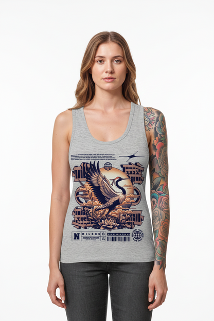 CRANE FINAL - Womens Organic Fitted Tank Top