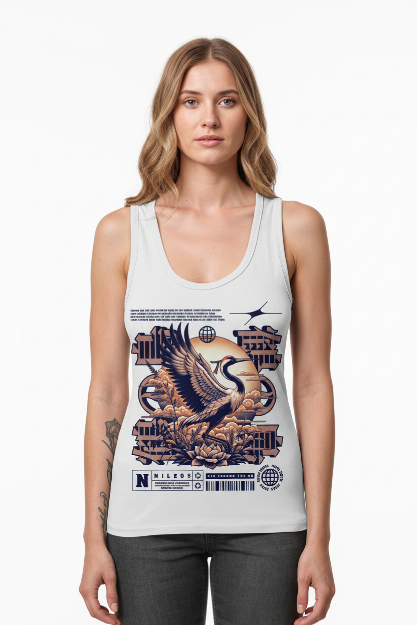 CRANE FINAL - Womens Organic Fitted Tank Top