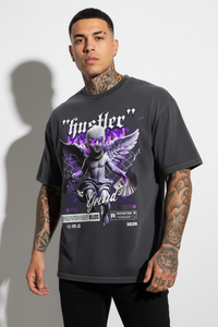 HSTLR Oversized Shirt mit Frontprint – NILEOS, Produktfoto 2 – Miniaturansicht 2