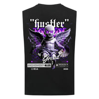 HSTLR Sleeveless Oversized Tee mit Backprint – NILEOS, Farbe Schwarz – Miniaturansicht 2