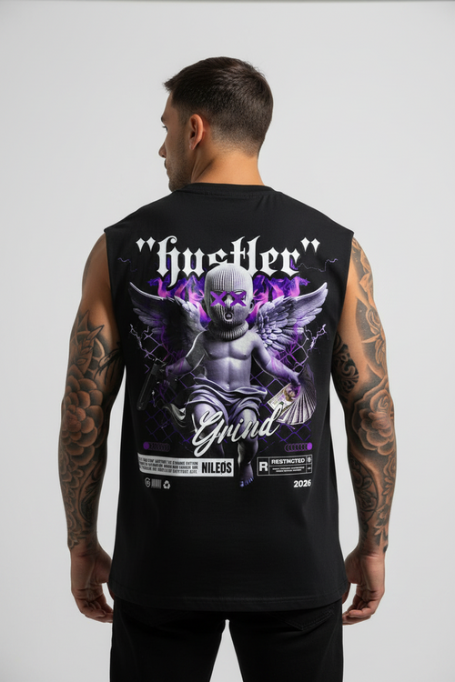 HSTLR Sleeveless Oversized Tee mit Backprint