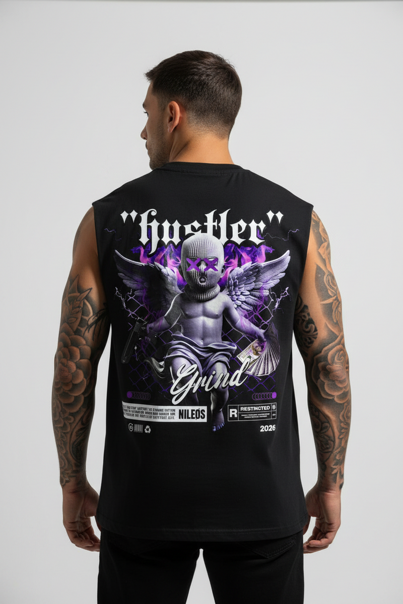 HSTLR Sleeveless Oversized Tee mit Backprint – NILEOS, Produktfoto 1