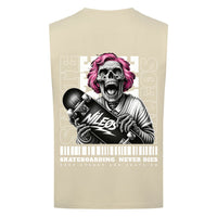 KEEP STEADY Sleeveless Oversized Tee mit Backprint – NILEOS, Farbe Sand – Miniaturansicht 6
