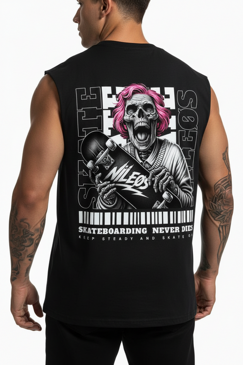 KEEP STEADY Sleeveless Oversized Tee mit Backprint
