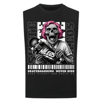 KEEP STEADY Sleeveless Oversized Tee mit Frontprint – NILEOS, Farbe Schwarz – Miniaturansicht 4