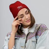 Nileos Bestickte Beanie in Rot – Vorderansicht – Miniaturansicht 6
