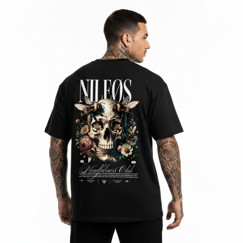 Mindfulness Club Oversized Shirt mit Backprint – NILEOS, Produktfoto 1