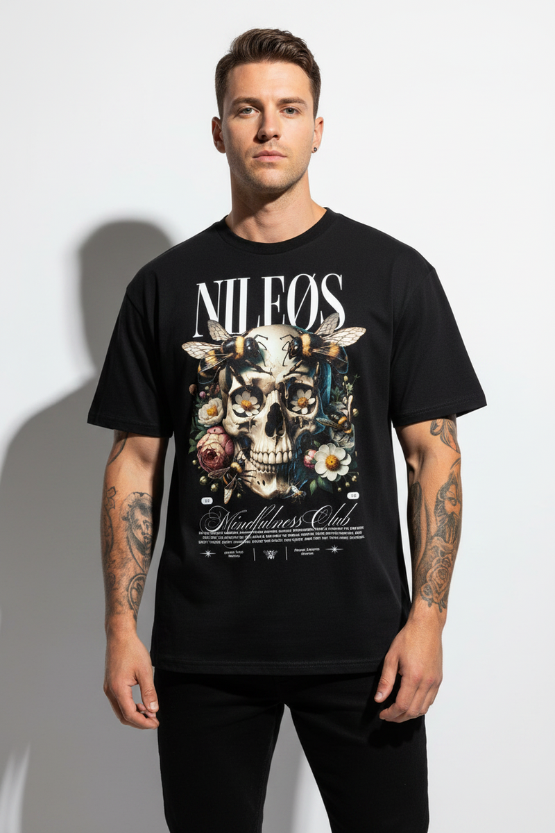 Mindfulness Club Oversized Shirt mit Frontprint – NILEOS, Produktfoto 1