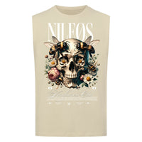 Mindfulness Club Sleeveless Oversized Tee mit Frontprint – NILEOS, Farbe Sand – Miniaturansicht 3
