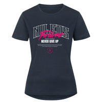 NEVER GIVE UP Sport T-Shirt Women – NILEOS, Farbe Navy – Miniaturansicht 4