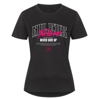 NEVER GIVE UP Sport T-Shirt Women – NILEOS, Farbe Schwarz – Miniaturansicht 3