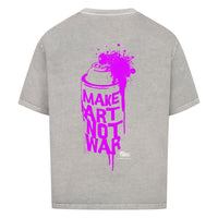 NO WAR! Oversized Shirt mit Backprint – NILEOS, Farbe Washed Grey – Miniaturansicht 6