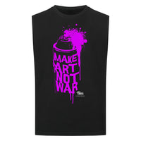NO WAR! Sleeveless Oversized Tee mit Frontprint – NILEOS, Farbe Schwarz – Miniaturansicht 2