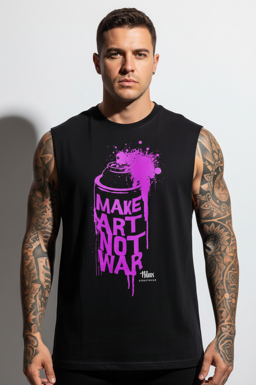NO WAR! Sleeveless Oversized Tee mit Frontprint