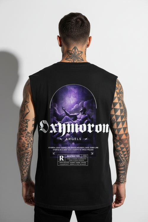 Oxymoron Angel Sleeveless Oversized Tee mit Backprint