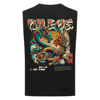 PHØX Sleeveless Oversized Tee mit Backprint – NILEOS, Farbe Schwarz – Miniaturansicht 3