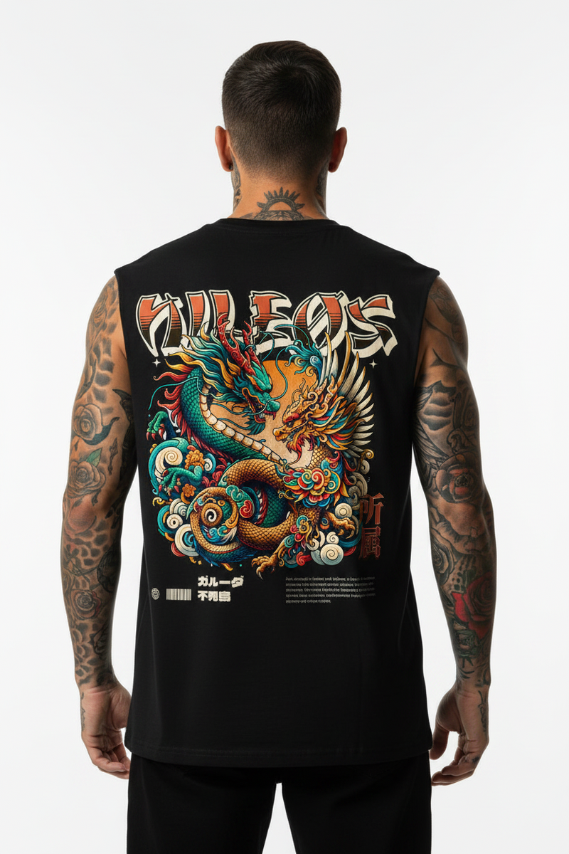 PHØX Sleeveless Oversized Tee mit Backprint – NILEOS, Produktfoto 1