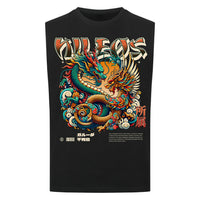 PHØX Sleeveless Oversized Tee mit Frontprint – NILEOS, Farbe Schwarz – Miniaturansicht 3