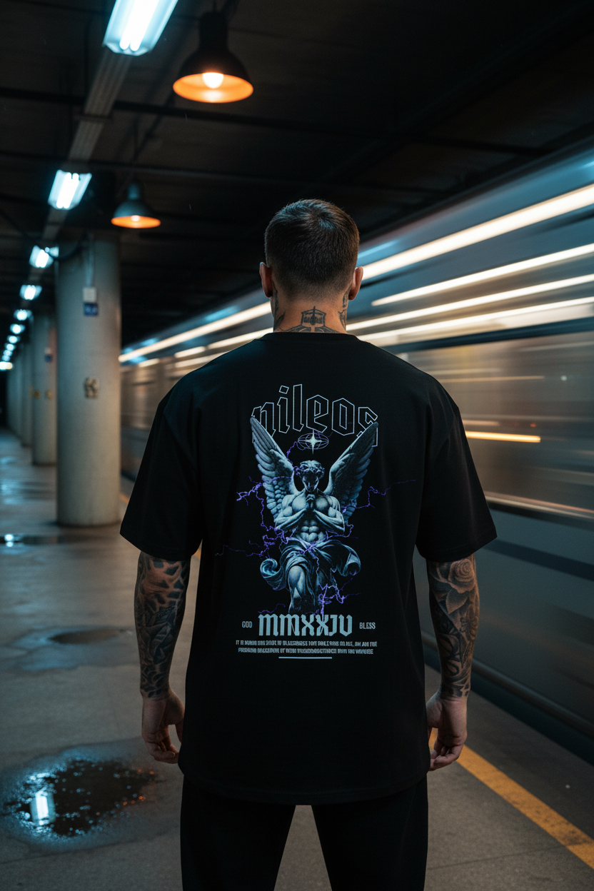 Radiant Oversized Shirt mit Backprint – NILEOS, Produktfoto 4