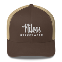 Nileos Trucker-Cap in Braun/Khaki – Vorderansicht – Miniaturansicht 3