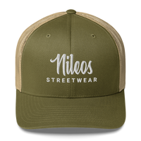 Nileos Trucker-Cap in Moos/Khaki – Vorderansicht – Miniaturansicht 4