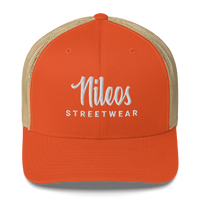 Nileos Trucker-Cap in Rostorange/Khaki – Vorderansicht – Miniaturansicht 10