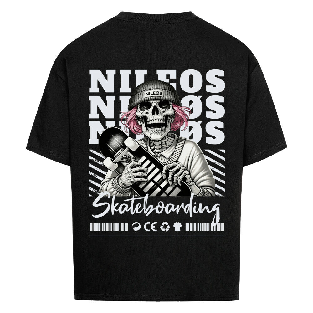 SK8T Oversized Shirt mit Backprint – NILEOS, Farbe Schwarz