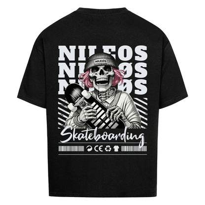 SK8T Oversized Shirt mit Backprint – NILEOS, Farbe Schwarz