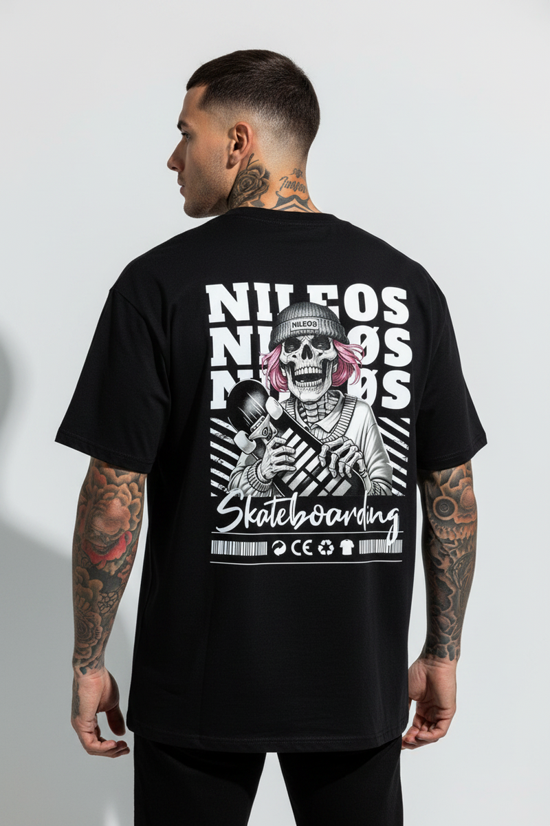 SK8T Oversized Shirt mit Backprint – NILEOS, Produktfoto 1