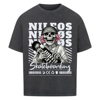 SK8T Oversized Shirt mit Frontprint – NILEOS, Farbe Washed Black – Miniaturansicht 8