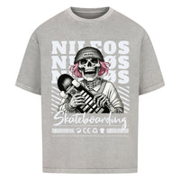 SK8T Oversized Shirt mit Frontprint – NILEOS, Farbe Washed Grey – Miniaturansicht 9