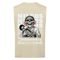 SK8T Sleeveless Oversized Tee mit Backprint – NILEOS, Farbe Sand – Miniaturansicht 4