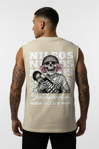 SK8T Sleeveless Oversized Tee mit Backprint – NILEOS, Produktfoto 2 – Miniaturansicht 2