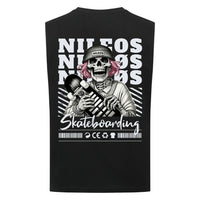 SK8T Sleeveless Oversized Tee mit Backprint – NILEOS, Farbe Schwarz – Miniaturansicht 3