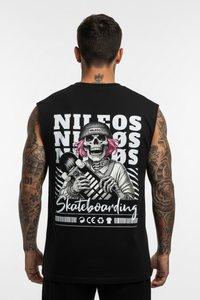 SK8T Sleeveless Oversized Tee mit Backprint – NILEOS, Produktfoto 1 – Miniaturansicht 1