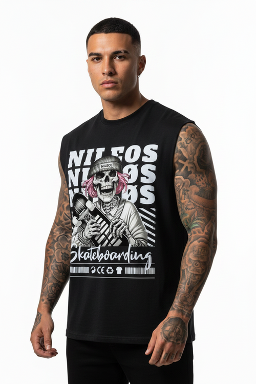 SK8T Sleeveless Oversized Tee mit Frontprint