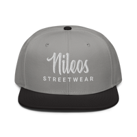 Nileos Snapback-Cap in Schwarz/Grau – Vorderansicht – Miniaturansicht 15
