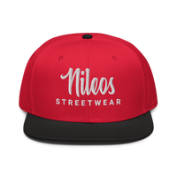 Nileos Snapback-Cap in Schwarz/Rot – Vorderansicht – Miniaturansicht 10