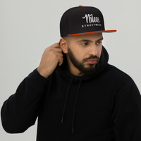 Nileos Snapback-Cap in Orange/Schwarz – Vorderansicht – Miniaturansicht 16