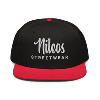 Nileos Snapback-Cap in Rot/Schwarz – Vorderansicht – Miniaturansicht 3