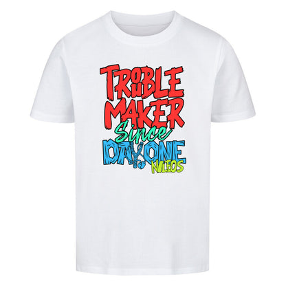 Troublemaker Premium Organic Shirt Kids – Farbe Weiß