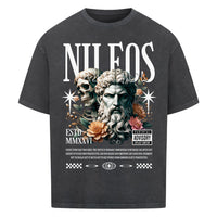 Two Side Oversized Shirt mit Frontprint – NILEOS, Farbe Washed Black – Miniaturansicht 5
