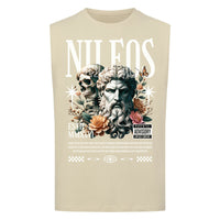Two Side Sleeveless Oversized Tee mit Frontprint – NILEOS, Farbe Sand – Miniaturansicht 4