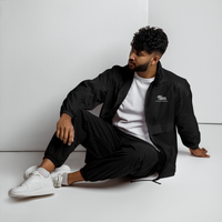Nileos Basic-Unisex-Windbreaker in Schwarz – Vorderansicht – Miniaturansicht 3