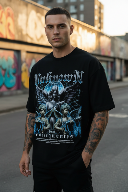 UNKØNSEQ Oversized Shirt mit Frontprint – NILEOS, Produktfoto 4
